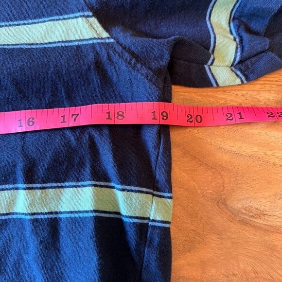 Volcom Navy & Green Stripe T-Shirt Modern Fit Medium Size Medium - Picture 6 of 11